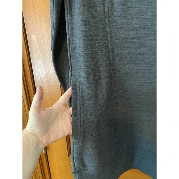 Toad & Co Womens Hooded Sweater Dress Gray Pockets Stretch Travel Medium Tunic - Picture 2 of 8